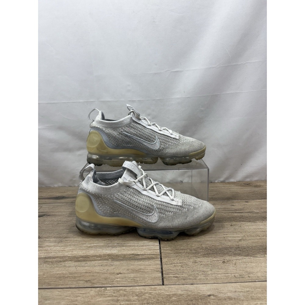 Nike Air VaporMax 2021 FK White Grey Flyknit Running Shoes DC4112-100 Womens 11